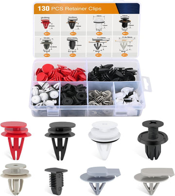 130 Pcs Body Interior and Exterior Retainer Fastener Clip Rocker Moulding Clip W/Sealer for Mini Cooper 51-71-7-127-742 07-13-1-480-419 BMW Lawson Clip Lizard